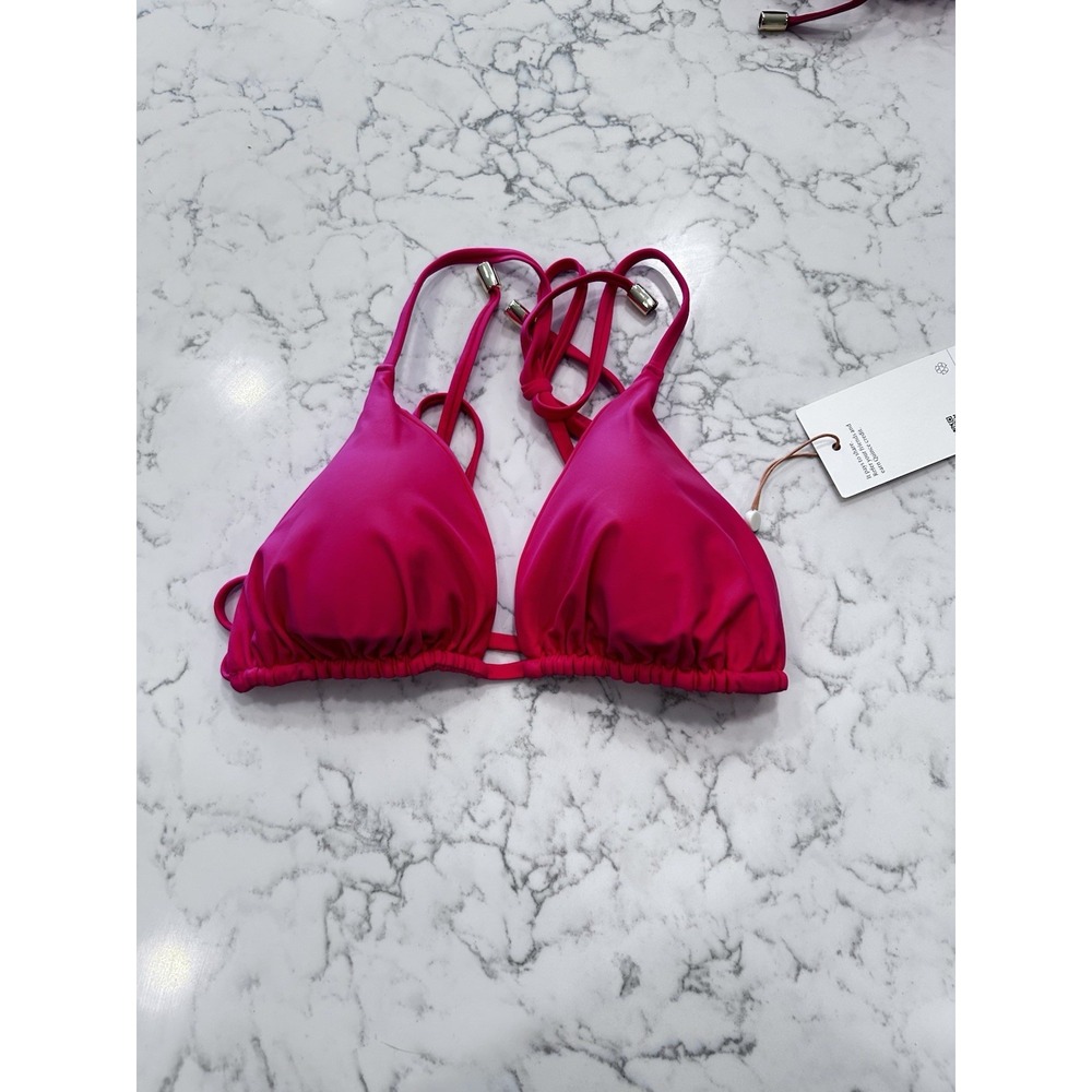 NWT Quince Magenta Italian Triangle Bikini Top Size Medium